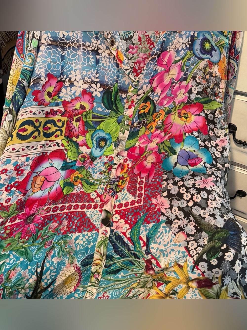 Johnny Was Milla Floral Print Long Sleeve Blouse Top Shirt 1X - Picture 6 of 10